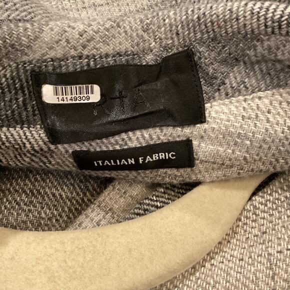 RTA Lizbeth assymetrical wool long sleeve plaid shirt Top size Large - Picture 4 of 6